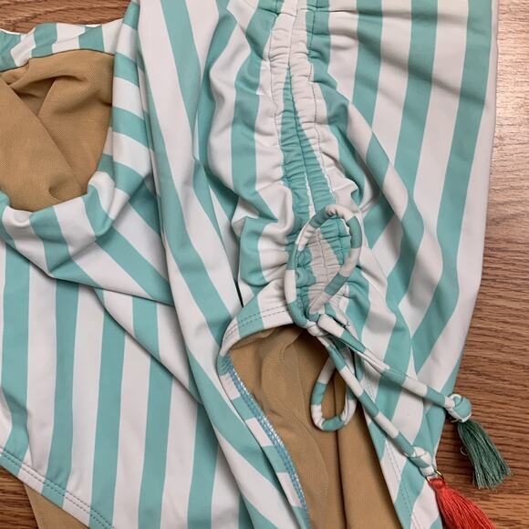 Swim by Cacique women's size 16 new swim suit bottoms high waist teal stripe blu - Picture 6 of 7